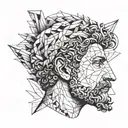 Marcus aurelius half face one eye tattoo design idea