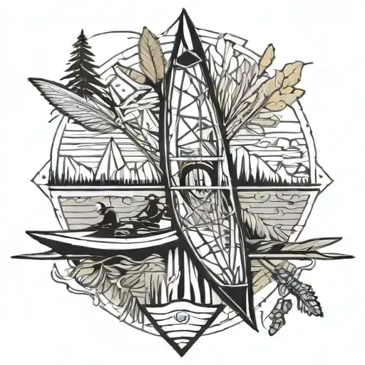 wisconsin and kayak  tattoo design idea