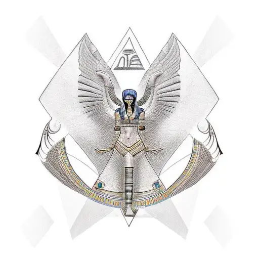 make a ancient egytian like design but put a early 2000's look to it tattoo design idea