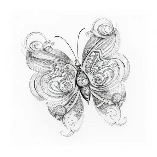 A beautiful butterfly with the names of your children incorporated into its wings tattoo design idea