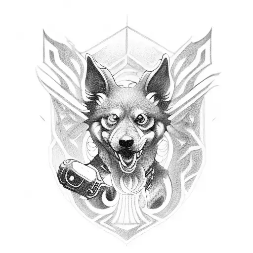 Cerberus as a guardian of the underworld tattoo design idea