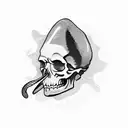 skull and mustache  tattoo design idea