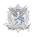 snake and eagle tattoo design idea