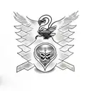 snake and eagle tattoo design idea