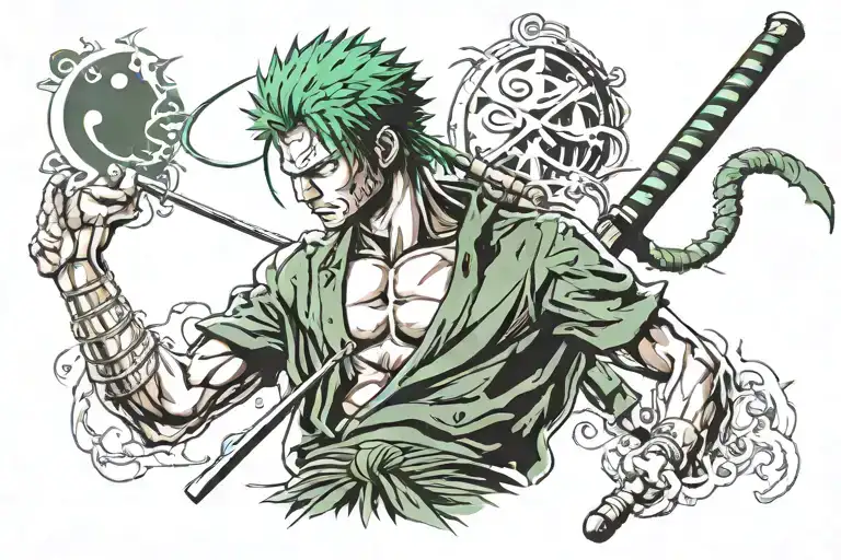 ZORO FROM ONE PIECE tattoo design idea