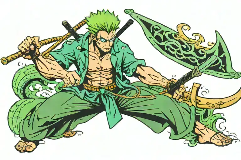 ZORO FROM ONE PIECE tattoo design idea