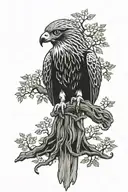 polish falcon celtic tree of life tattoo design idea