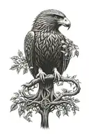 polish falcon celtic tree of life tattoo design idea
