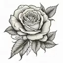black and white -  rose with a skul tattoo design idea