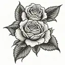 black and white -  rose with a skul tattoo design idea