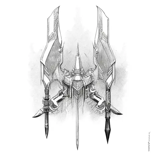 weapon tattoo design idea