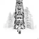 Native american totem pole tattoo design idea
