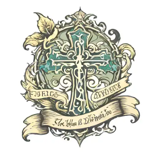 philippians 4:6 formed into a cross  tattoo design idea