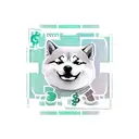 A stack of cash with a Shiba inu peeking out from behind it tattoo design idea