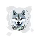 A stack of cash with a Shiba inu peeking out from behind it tattoo design idea