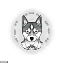 A stack of cash with a Shiba inu peeking out from behind it tattoo design idea