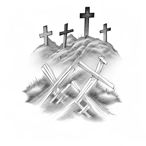 Calvary Good Friday Christian Cross Christianity  Three Crosses On A Hill  Clipart HD Png Download  vhv