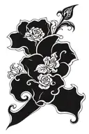 fluer de lis surrounded by roses tattoo design idea