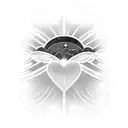 A tattoo of a cloud with rays of light shining through, symbolizing the presence of a loved one tattoo design idea