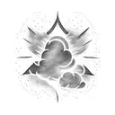 A tattoo of a cloud with rays of light shining through, symbolizing the presence of a loved one tattoo design idea