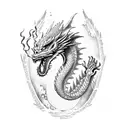 Dragon and wine  tattoo design idea