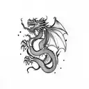 Dragon and wine  tattoo design idea