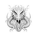 Dragon and wine  tattoo design idea