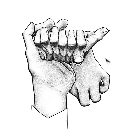 comic hands tattoo design idea