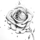 dying rose tattoo design idea