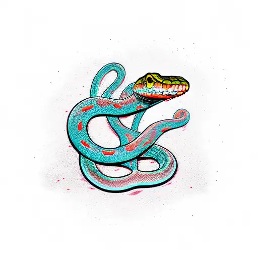 snake red ink tattoo design idea
