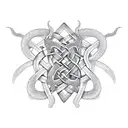 A dragon intertwining with celtic knotwork, forming a unique and intricate design tattoo design idea