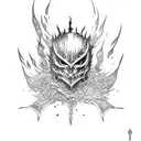 dark souls bonfire tattoo design idea