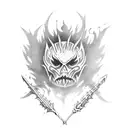 dark souls bonfire tattoo design idea