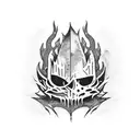 dark souls bonfire tattoo design idea