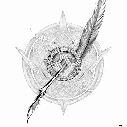 infinity symbol with feather and phoenix tattoo design idea