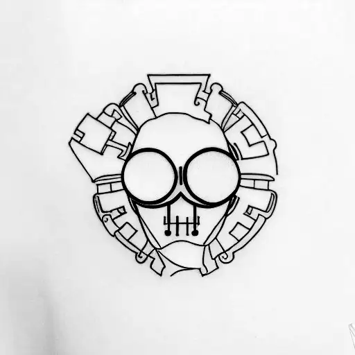 A minimalist tattoo of Jesse Pinkman wearing a hazmat suit tattoo design idea