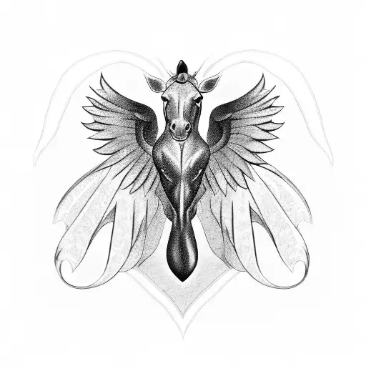 horse with wings tattoo design idea