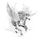 horse with wings tattoo design idea