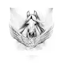 horse with wings tattoo design idea