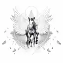 horse with wings tattoo design idea