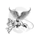 horse with wings tattoo design idea