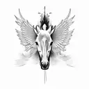 horse with wings tattoo design idea