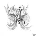 horse with wings tattoo design idea