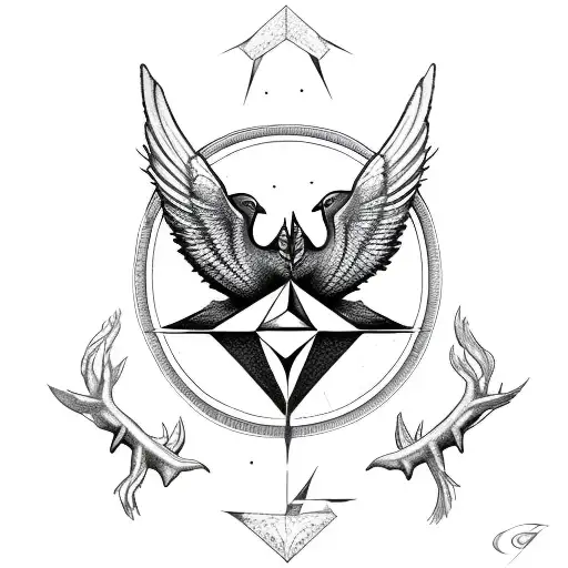 two ravens, valknut, Yggdrasil tattoo design idea