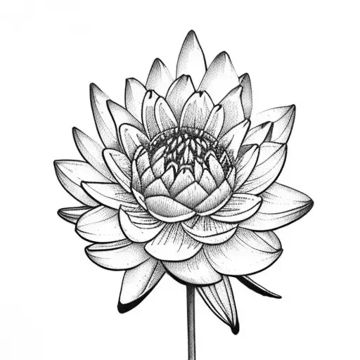 carnation water Lily Aster Snowdrop Family  tattoo design idea