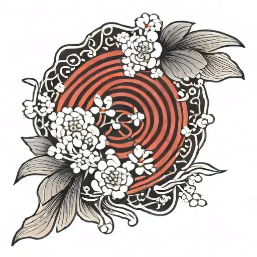 traditional Japanese ikigai symbol  tattoo design idea
