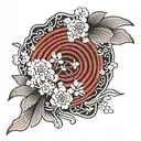 traditional Japanese ikigai symbol  tattoo design idea