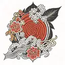 traditional Japanese ikigai symbol  tattoo design idea