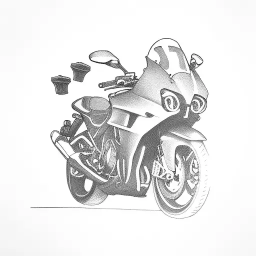 motorcycle, beer, chocolate, plane tattoo design idea