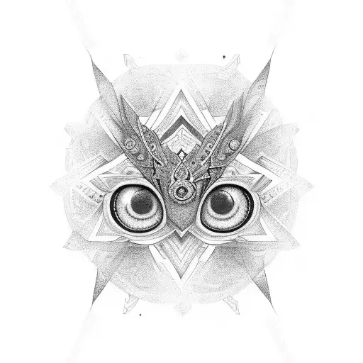 diamond tattoo with three eyes stacked, each eye facing a different direction. the colours are yellow, blue and white tattoo design idea